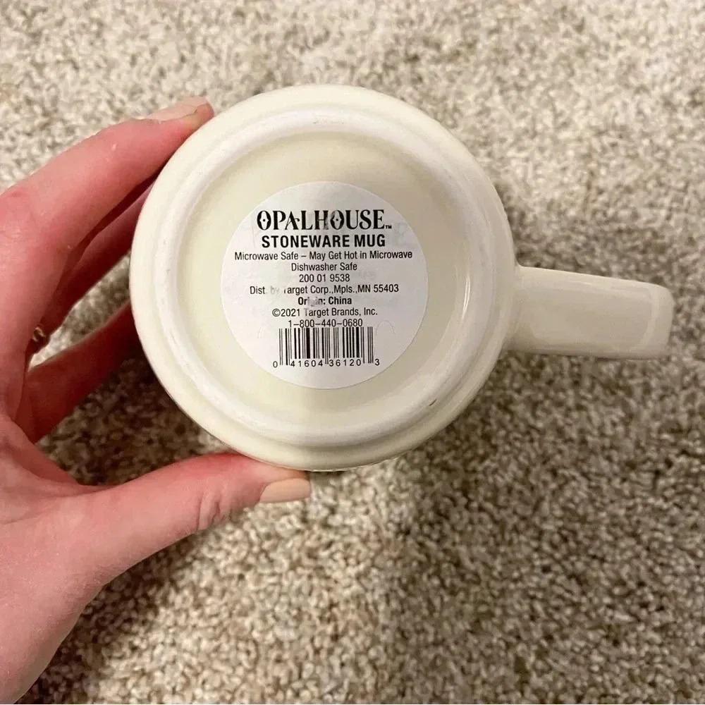 Opal House striped pink turquoise ceramic stoneware coffee mug - Picture 8 of 9